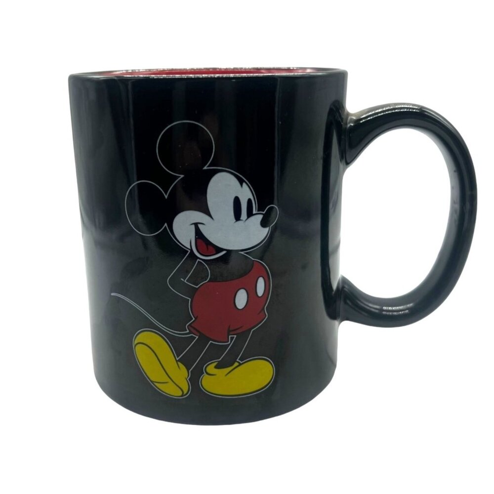 Disney Mickey Mouse Ceramic‎ Coffee Mug Cup Black & Red 12 Oz Kitchen